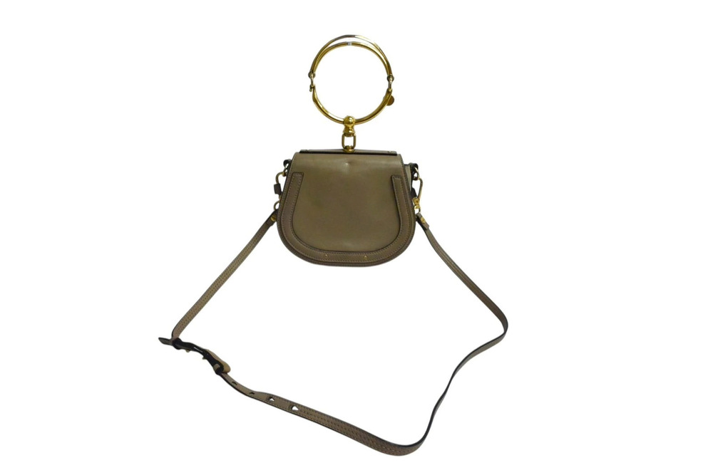 Chloe Nile Bracelet Bag Shoulder Leather Motti Gray